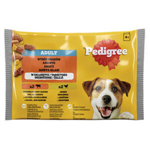Barība suņiem Pedigree Adult izlase ar liellop.un mājp.4x100