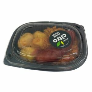 Fritēti kartupeļi ar štovētiem kāpostiem un desiņu 400g