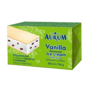 Saldējums Aurum sendvičs van.ar rozīnēm 180ml/96g