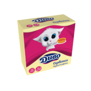 Salvetes Divo 25x25cm 1 kārta 100gb dzeltenas