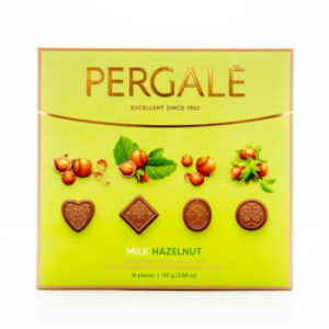 Konfekšu kārba ar piena šokolādi Pergale Hazelnut 110g