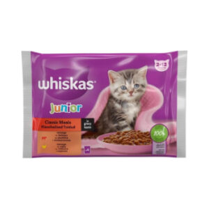 Barība kaķēniem Whiskas junior klasiskā izlase 4-paka 4*85g