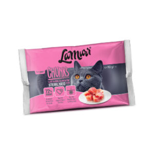 Barība kaķiem La Murr sterilizētiem kaķiem ar tītaru 4X100g