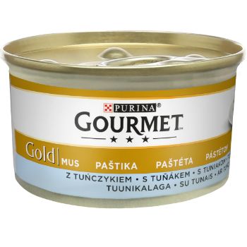 9F5BAB009F40F437A9C1D2C9F02CB10599AAA247E5D7770A7733E8AB967B8F6F Barība kaķiem Gourmet Gold pastete (tuncis