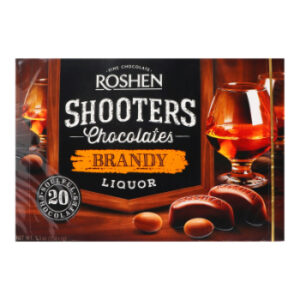 Konfekšu kārba šokolādes Shooters ar brendiju Roshen 150g