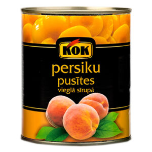 Persiku pusītes vieglā sīrupā Kok 820g/480g
