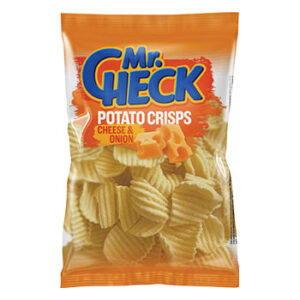 Čipsi kartupeļu Mr. Check ar sieru un sīpoliem 150g