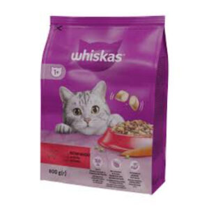 Barība kaķiem Whiskas ar liellopa gaļu 800g