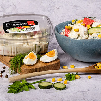 7A15A2362373528E0C08DF02BF74465FBE087F9013BBD73A242AAC815F89B7AF Salāti Surimi un kāpostu Citro 300 g