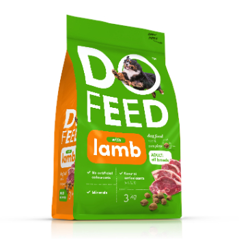 90824F3DB42A05A24DE13498D16E037E23FDF55ABC7506805C7A939E9BBB39E9 Barība suņiem DoFeed Lamb 3kg