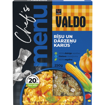 AAA1D76CDC9552B1CD6D4480610F98A43F54762BC64916654D3AA429315E12E3 Maisījums Rīsu un dārzeņu karijs Valdo 250g