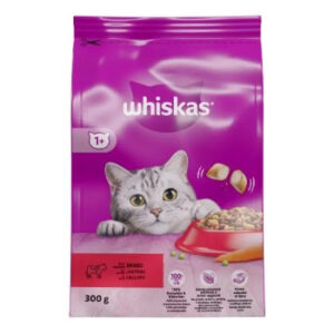 Barība kaķiem Whiskas ar liellopa gaļu 300g