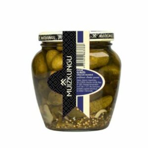 Pipargurķīši upeņu lapu marinādē 1-6cm 530g/290g