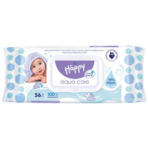 Salvetes mitrās Happy Aqua Care ar vāciņu 56gb