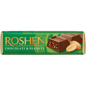 Šokolādes batoniņš piena ar zemesr.un šokol.pild. Roshen 38g