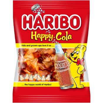 6396A8144AAF96490D089F320EF506011004388366CF0A5047C577B9AF485E36 Konfektes želejas Haribo Happy Cola 100g