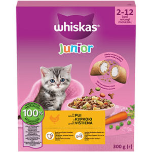 Barība kaķiem Whiskas Junior ar vistas gaļu 300g