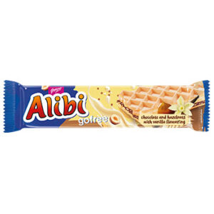 Vafele ar šok.krēmu un lazdu riekstiem Alibi 33g