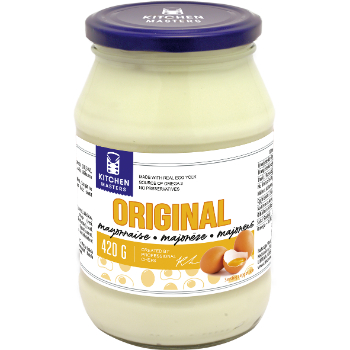 E46AB822ED9644D939F4BCD1736E3E85D1E90951480645A63F5E38C49AF76679 Majonēze Kitchen Master oriģinālā 420ml
