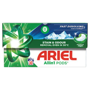 Veļas mazgāšanas kapsulas Ariel Mountain Spring 30gb