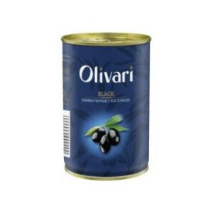 Olīvas melnās ar kauliņiem Olivari 300g