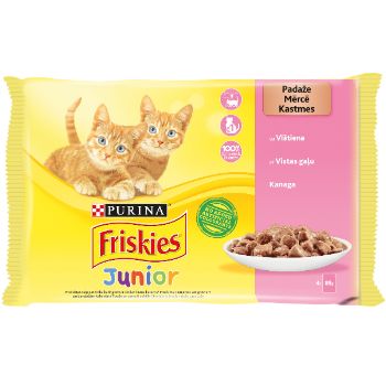125F8208FF098AE4DE6136A006B55C7850EBC6592BAC5D4FAFACB77214CDBC56 Barība kaķiem Friskies juniors vistas 4*85g