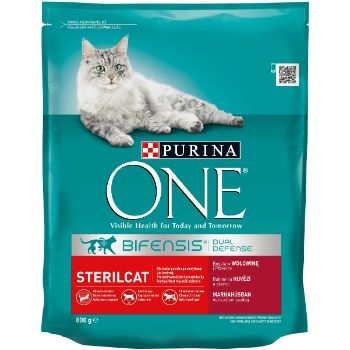 A334D970F600FA0B8EBE16205EAE7F14DF4788D1E0362B8930B50239A6C04410 Barība kaķiem One sterilizētiem 800g