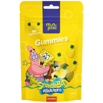 BBD305837569E35B191FC011049C2E0968D1DB8A8B4EA48DE321E361BE9DBBAA Konfektes želejas MiniPixi Pineapple SpongeBob 4D 125g