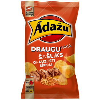 E7696E7617A74F0B0186C6128C886654740FD29C3EE2C6C57E7DD164B4216CD9 Čipsi Ādažu draugu paka šašliks un grauzdēti sīpoli 180g