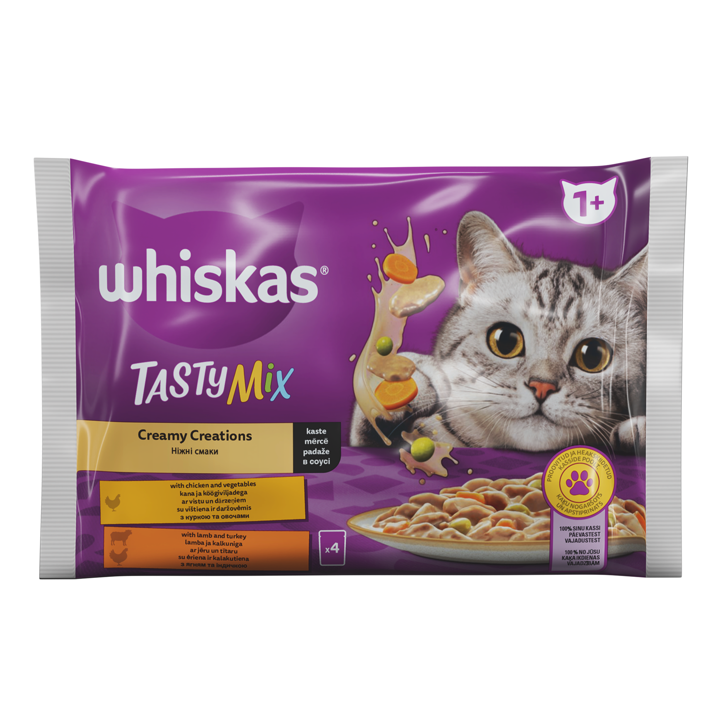 6EC408105250254F9ADE28CDC253E8D35E485C620F718F7CC1F33156463A23F2 Barība kaķiem Whiskas Tasty Mix 1+ jērs