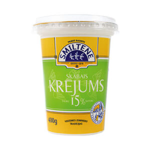 Krējums Smiltene skābais 15% 400g