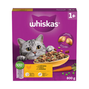 Barība kaķiem Whiskas ar vistas gaļu 800g