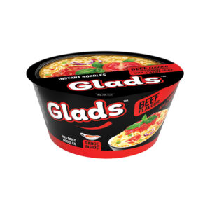 Nūdeles ā/p Glads ar liellopu un tomātu mērci ar baz.85g