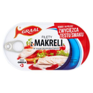 Konservi Makreles fileja tomātu mērcē 170g