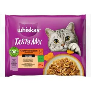 Barība kaķiemWhiskas Tasty Mix Liellopu