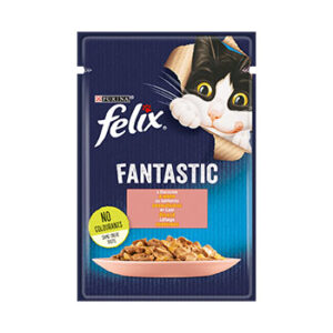 Barība kaķiem Felix Fantastic konservs lasis 85g