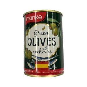 Olīvas zaļās pildītas ar anšoviem Franko 300ml