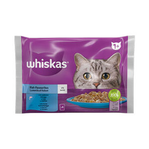 Barība kaķiem Whiskas 1+ zivju izlase 4-paka 340g