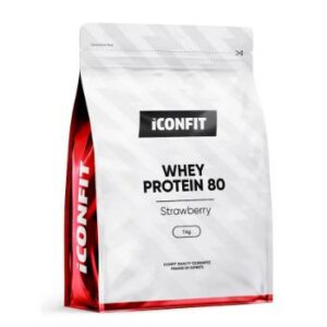 Proteīns sūkalu 80 zemeņu Iconfit 1kg