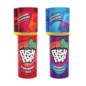 Konfekte karamele Mega Push Pop Duo Bazooka 30g