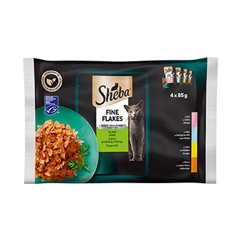 BFEEF37C8840F74E41DEE09B8551DD8E6241579A2A5BE113190B83EF18C5BCBB Barība kaķiem konservēta Sheba Delikatesse mix 4x85g