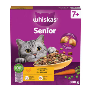 Barība kaķiem Whiskas 7+ ar vistas gaļu senioriem 800g