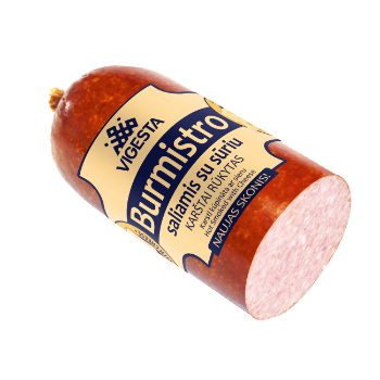 EF9FBB838EE58FF4A8E44A4E195BE8F59AFAE49794FA9AE165E14F97DC02D132 Salami k/ kūp.ar sieru Burmistro 450g