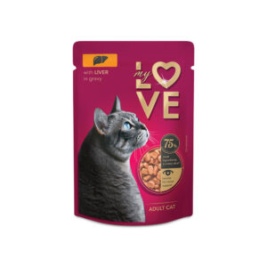 Barība kaķiem My Love ar aknu gaļu  mērcē  85g