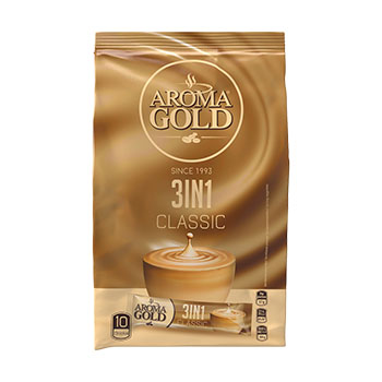 F69E9EE39C88E2A43CB5EFBB5B8E74182434CBB038C3E825ED59FFD0E0A718CD Kafijas dzēriens Aroma Gold 3in1