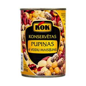 Pupiņas četru veidu maisījums Kok 400g/240g