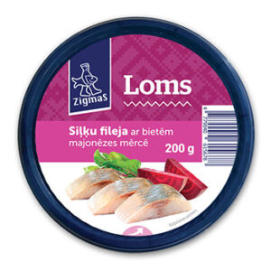 Siļķu fileja ar bietēm majonēzes mērcē Loms 200g