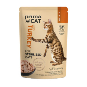Konservi kaķiem PrimaCat tītara gaļa mērcē 85g